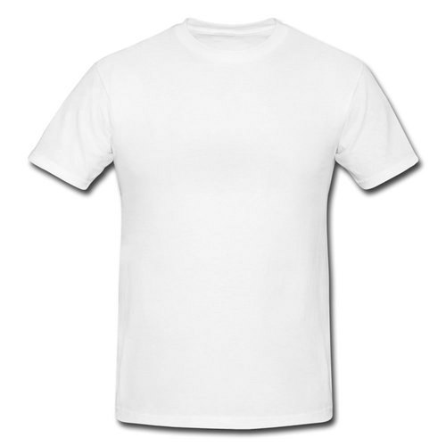 Basic Plain T-shirt - White (small, black)